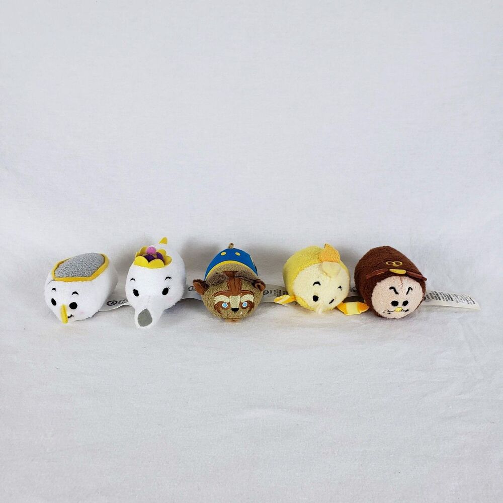 Disney Tsum Tsum Plush Lot - Beauty and the Beast Teacup Lumier Cogsworth Potts